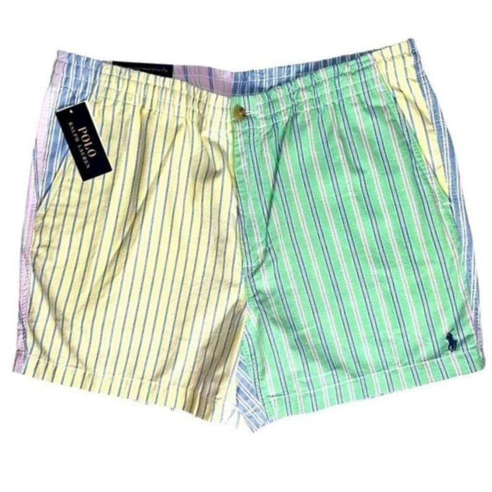 Polo Ralph Lauren XXL Classic Fit Prepster Oxford Short Pastel Striped NWT‎